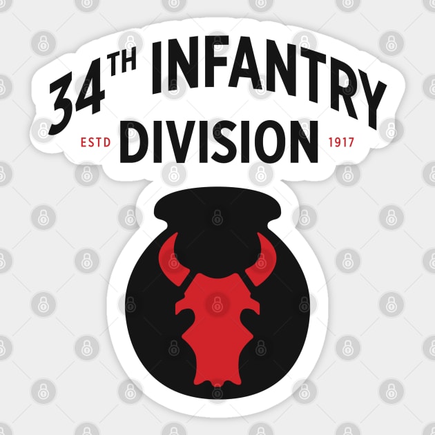 34th Infantry Division United States Military Sticker by TNM Design